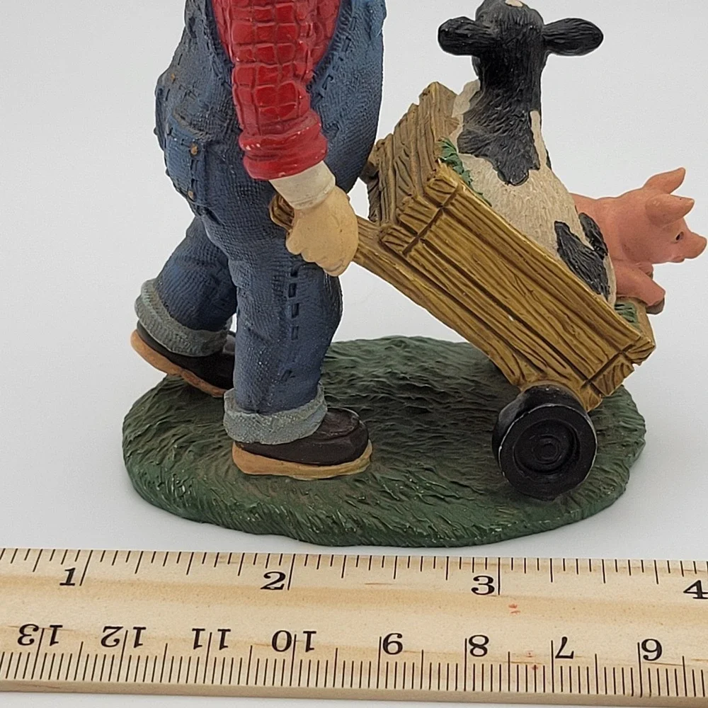 Midwest‎ Cannon Falls Santa Pushing Pig & Calf Figurine 4in Christmas Farmhouse